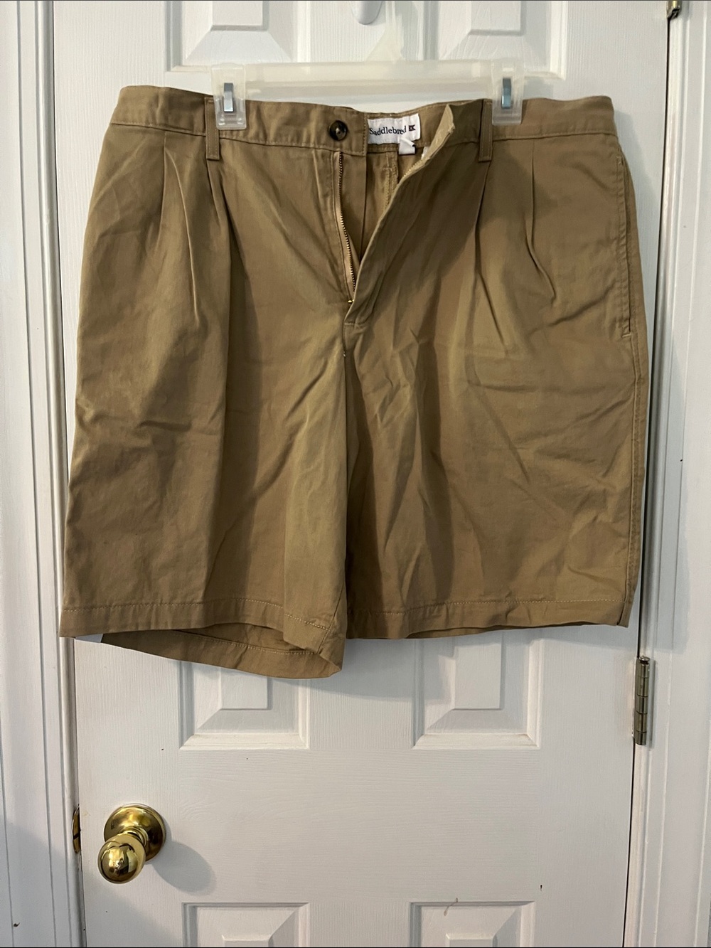 Saddlebred Men's Tan Flat-Front Shorts